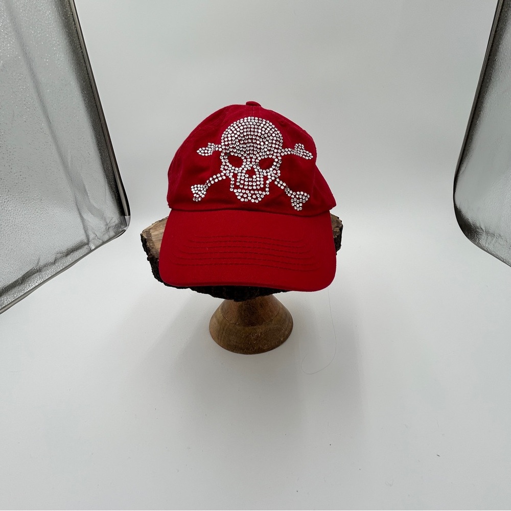 OTTO Red Skull Rhinestone Hat - Picture 2 of 7
